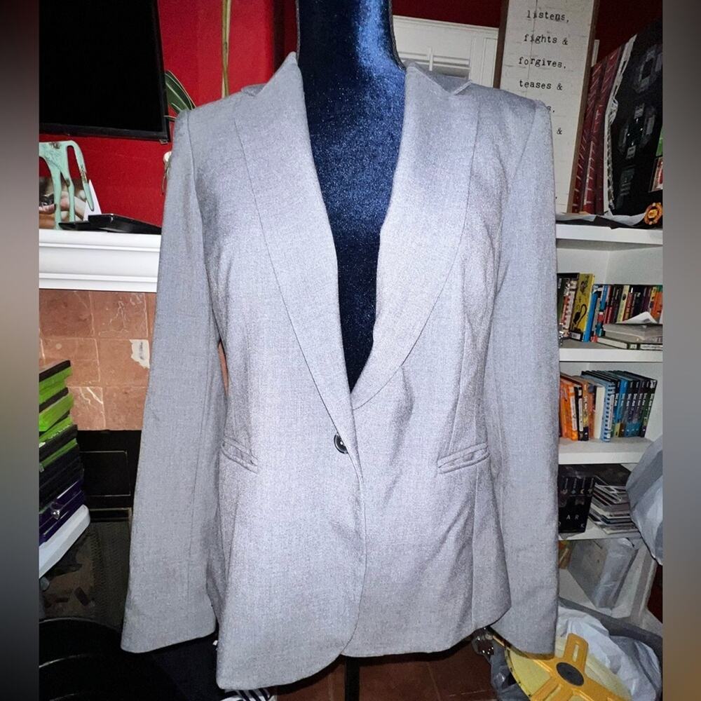 Worthington Blazer dark Gray Fitted Button Closure Womens Size 10